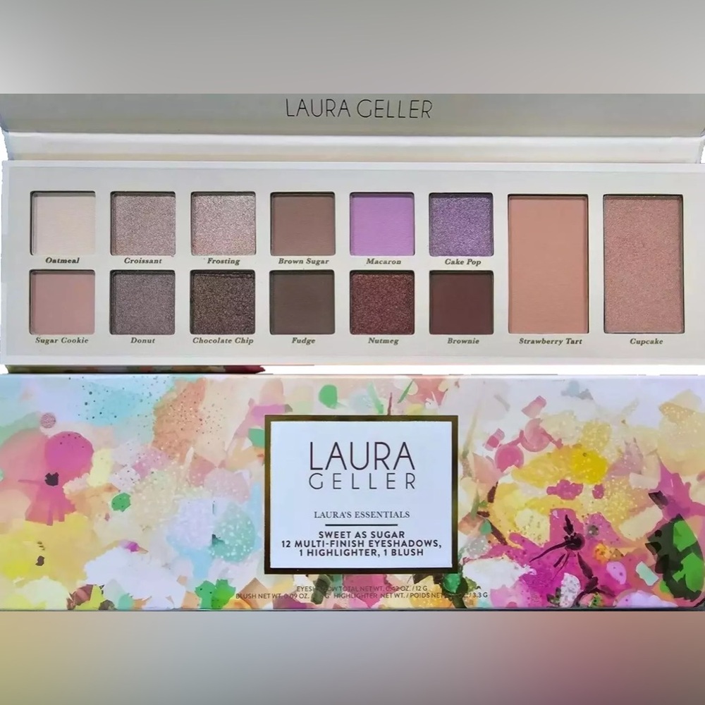 Laura Geller Sweet As Sugar 12 Multi Finish Eyeshadows Blush Highlighter Palette